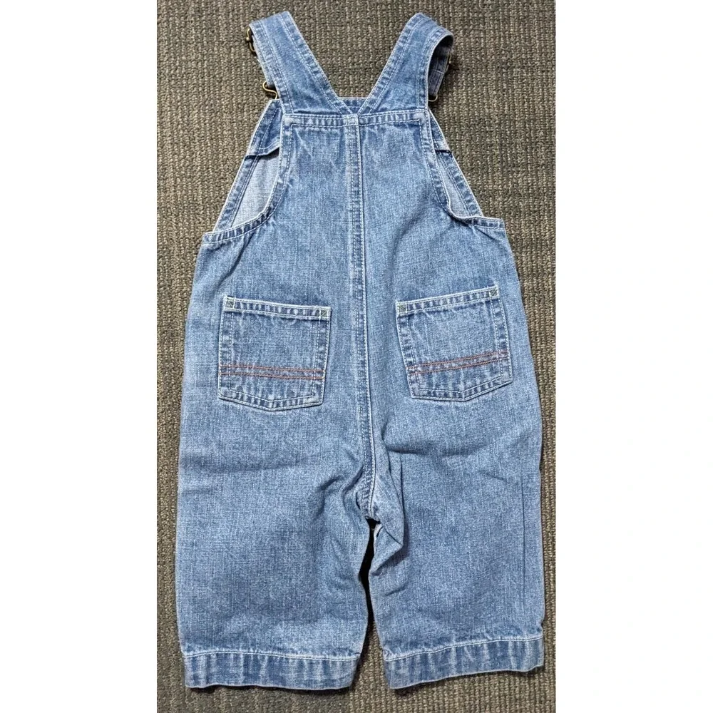 Gymboree Baby Overalls Embroidered Denim Stunt Plane Jeans 3-6 Mo‎ Pockets 2005